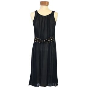 BR Jeweled Waist Sheer Dress